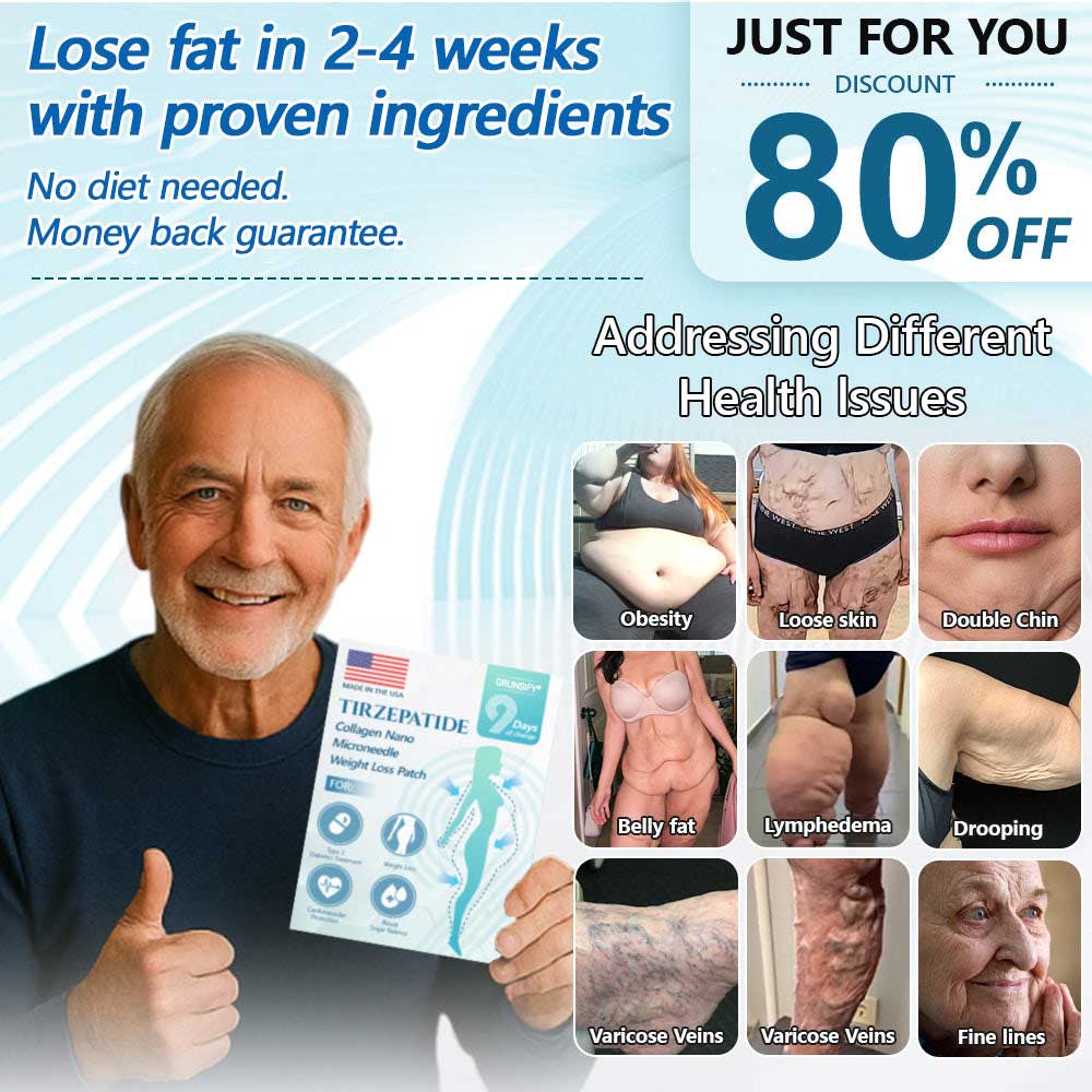Grunsify® SMGT-GLP-1 Tirzepatide & Collagen Nano Microneedle Patch – Target Weight Loss, Loose Skin, Diabetes, Fatigue & More