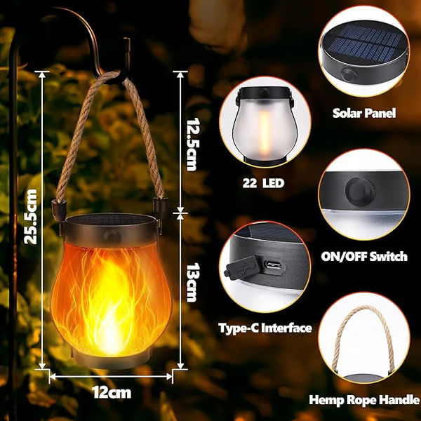š„ Last Day Promotion 50% OFFš„Dancing flame Solar Lantern Outdoor Lights