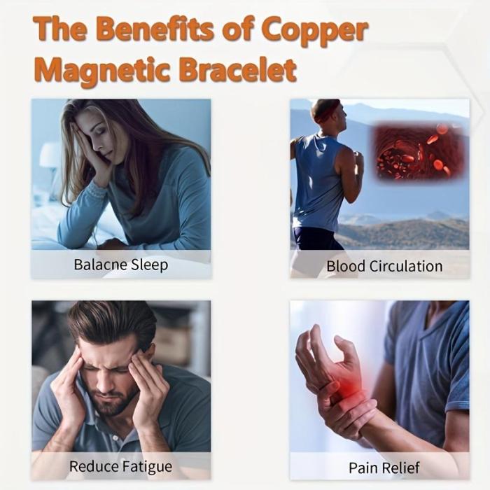 🔥New product launch limited time offer-Copper Magnetic Bracelet ——Relieve fatigue and promote blood circulation
