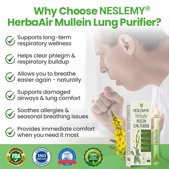 🎁 Limited time offer up to 80% off NESLEMY® HerbaAir Mullein Lung Purifier!