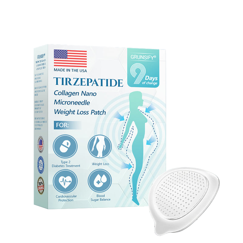 Grunsify® SMGT-GLP-1 Tirzepatide & Collagen Nano Microneedle Patch – Target Weight Loss, Loose Skin, Diabetes, Fatigue & More
